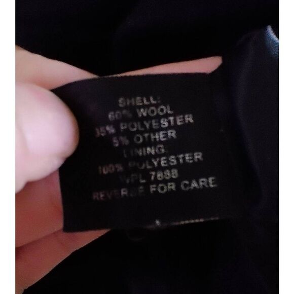 Anne Klein Size Medium Black Peacoat Wool - Picture 5 of 6